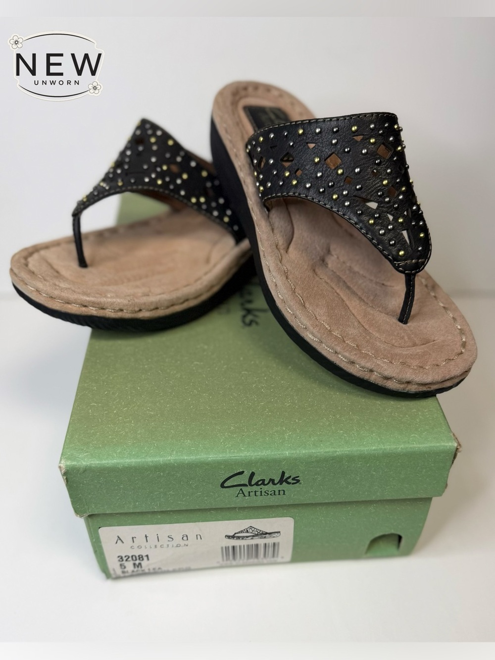 NEW Clarks Latin Bolero Black Size 5M in Original Box